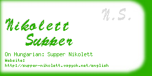 nikolett supper business card